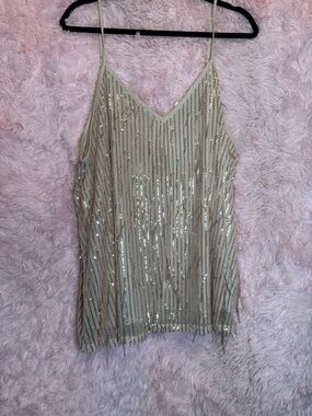Maurices Champagne Sequin Beaded Cami